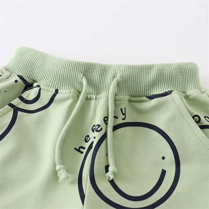 Samil Summer Boys Shorts Smile Print waist comfortable