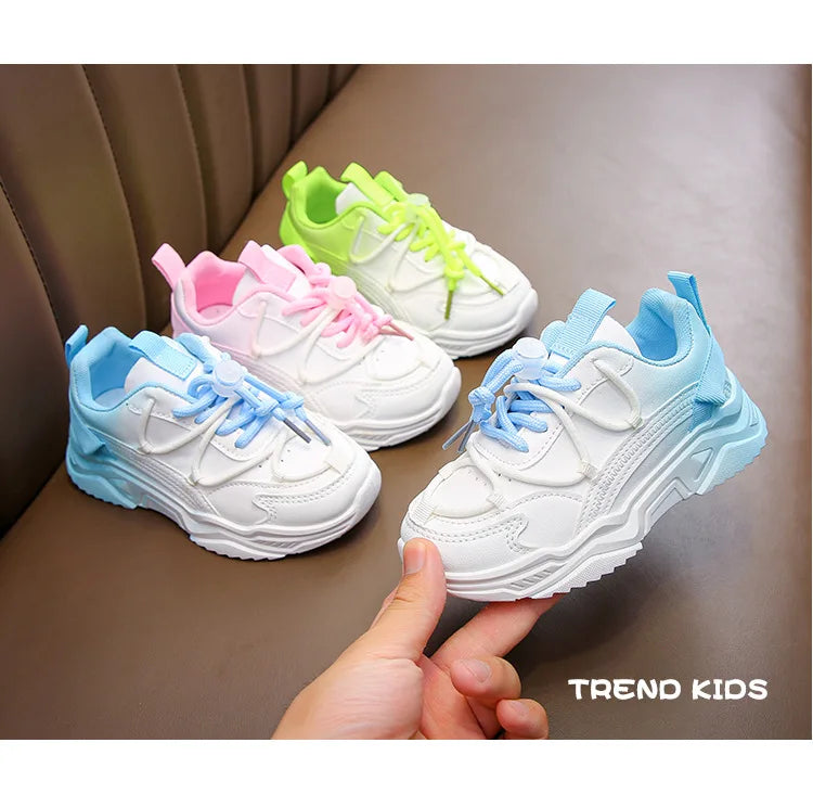 Girls Gradient Design Shoes Children Platform Sneakers Casual 4-12 Years Autumn Kids Chunky Running Sports Tennis Shoes for Girl