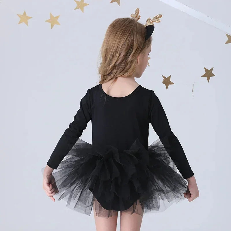 Baby Girl Princess Tutu Dress Long Sleeves Ballet Dress