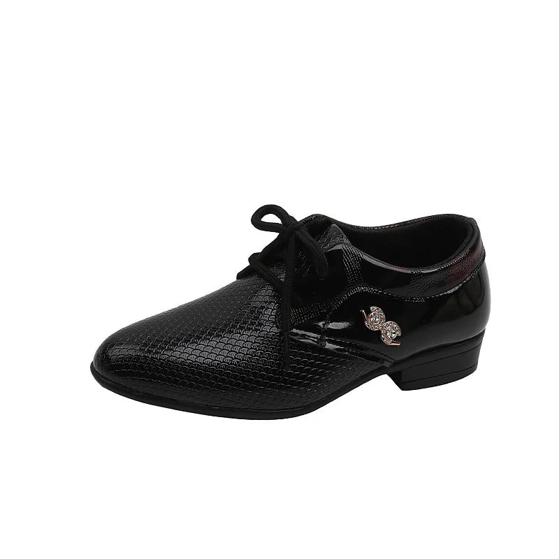 Boy Pointed Leather Shoes Children's British Black Shoes Students Leisure White Show Leather Shoes Boy' Shoes size 21-36