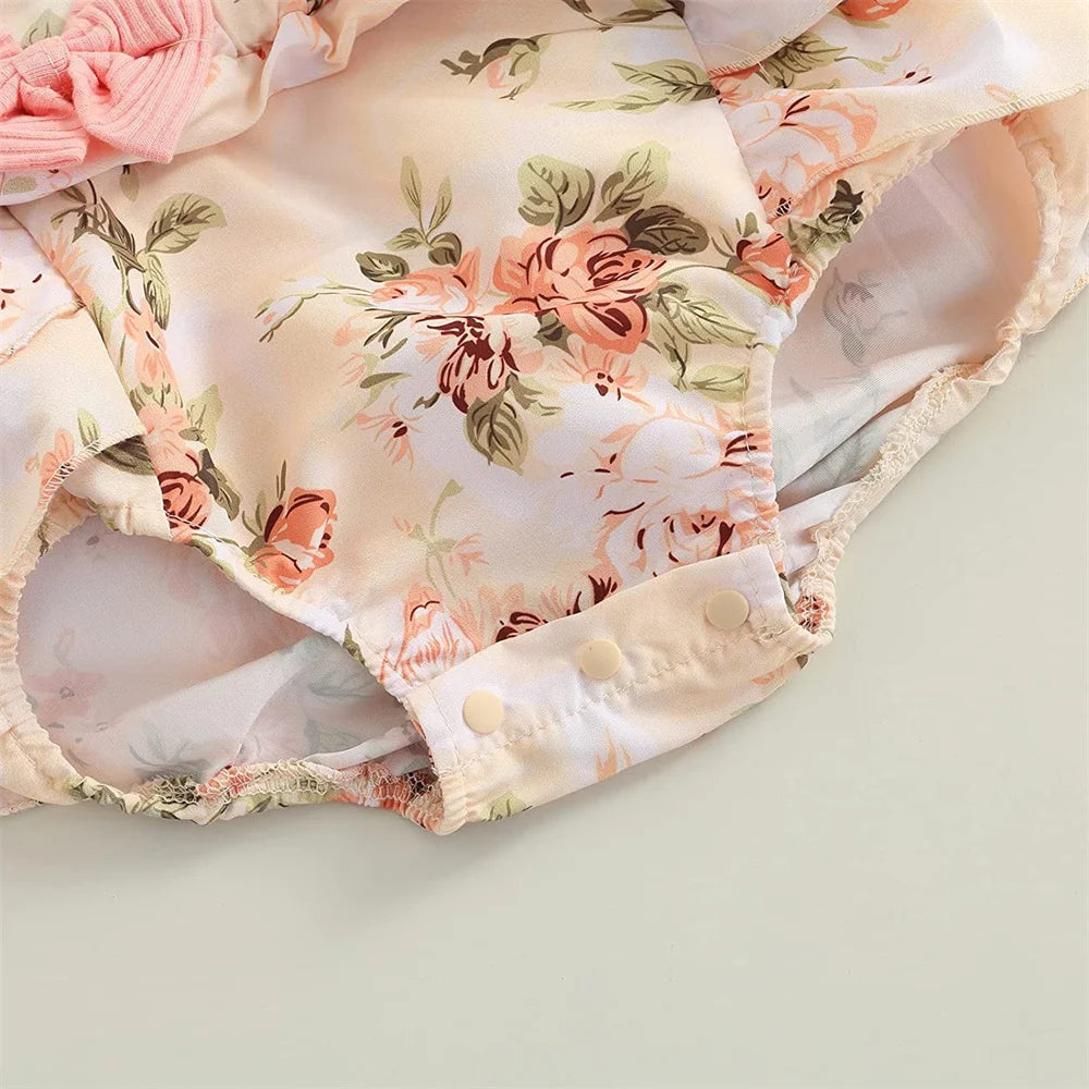 Kids Dress For 0-18 Months Cotton Ruffle Sleeve Cute Butterfly Floral Summer Dress