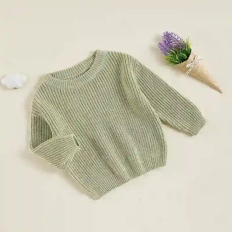 Angie Round Neck Long Sleeve Pullover Sweater