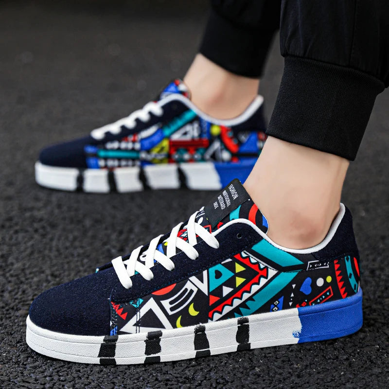 YRZL Skateboard Shoes Men Canvas Sneakers Casual Breathable Walking Shoes