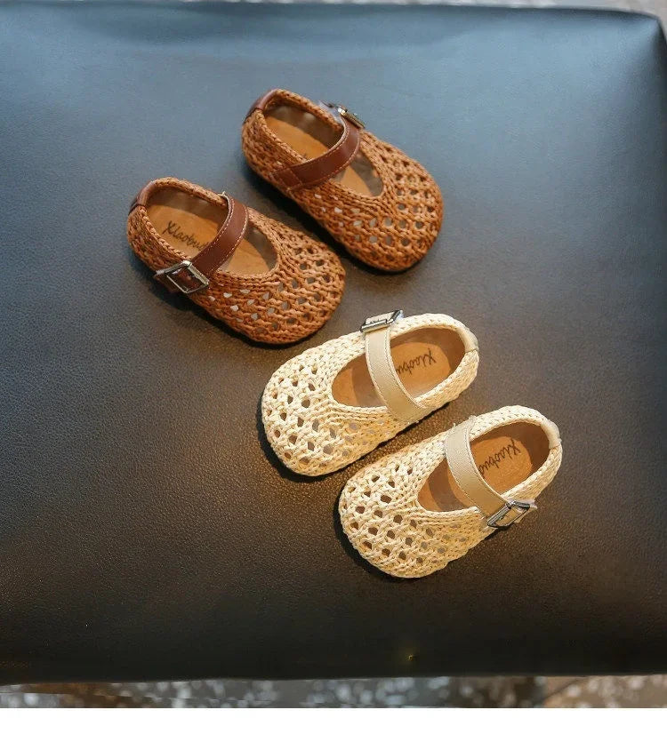 2026 New Summer Baby Shoes For Girls Cut-out Breathable Toddler Kids Sandals Soft Sole Non-slip Fashion Little Girls Sneakers