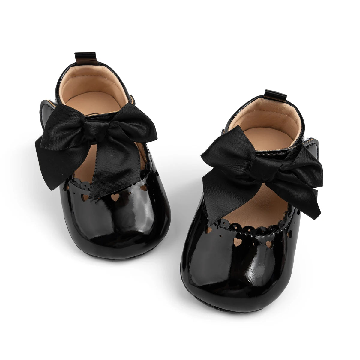 Newborn Baby Girl Shoes Soft Sole Infant Toddler Mary Jane Flats Princess Bowknot Patent Leather Dress Shoes Wedding Party Gift