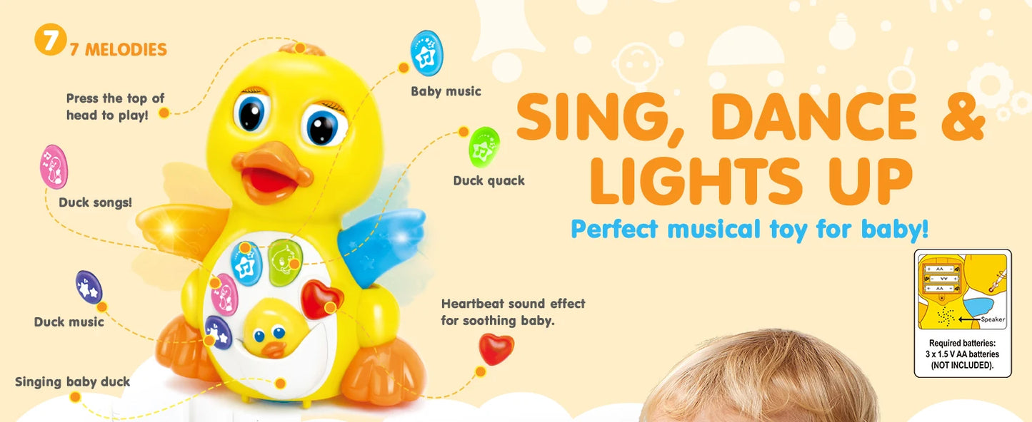 JOYFY Baby Toys Duck Infant Dancing Crawling Musical Toys 18+ Months