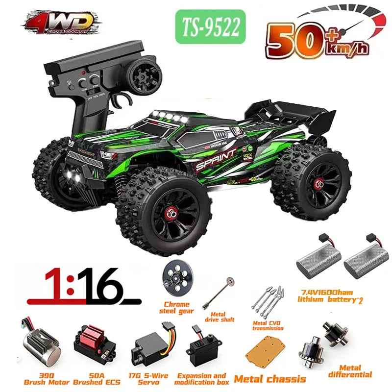 MJX Hyper TS 9522 Pro RC Car Brushless 4WD High-Speed 85km/h Remote Control Off-Road Truck with Big Wheels Easy Control Vehicle