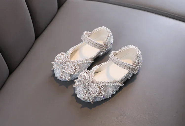 Kids Girls Sandals Fashion Sequins Rhinestone Bow Girls Princess Baby Girl Shoes