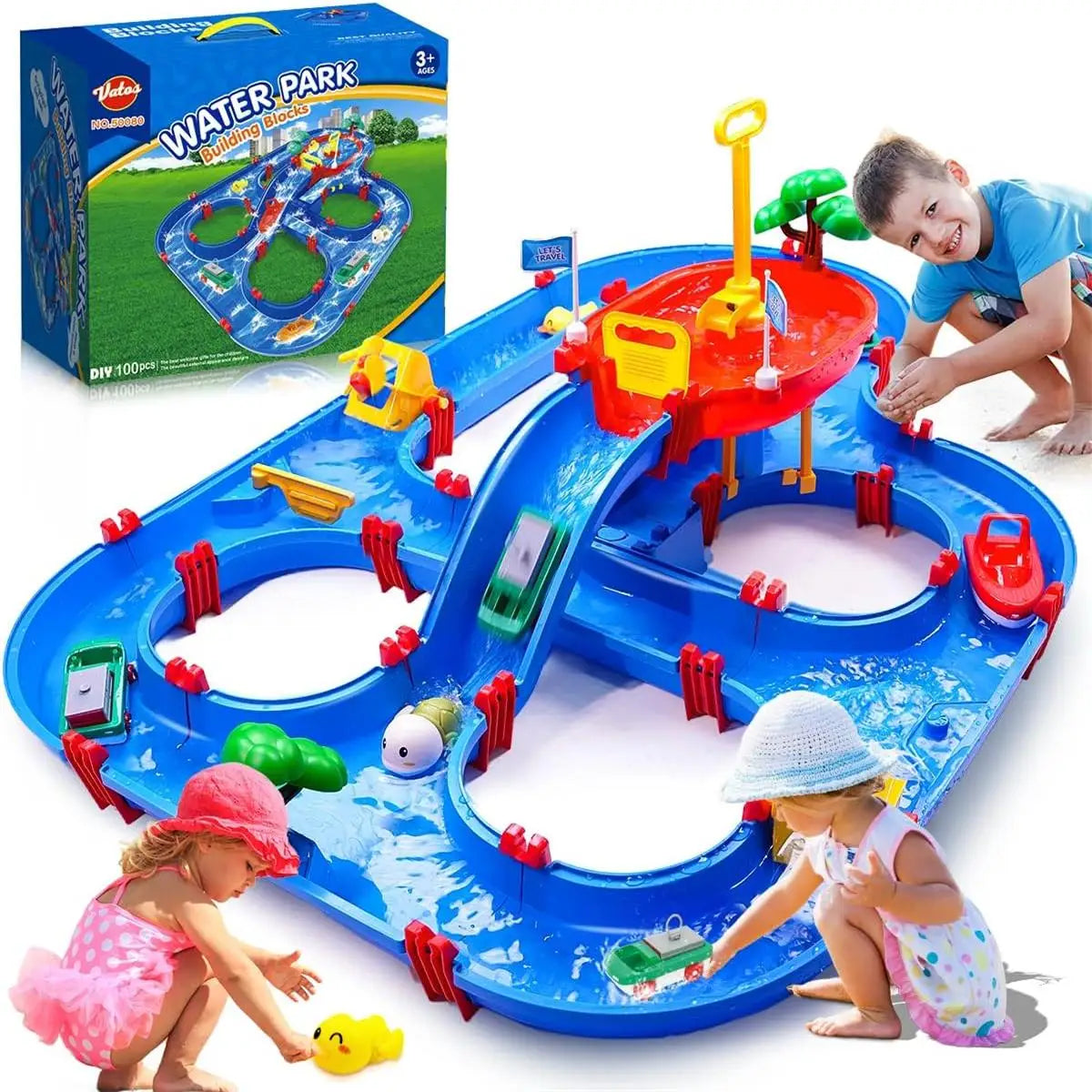 VATOS Summer Outdoor Kids Water Table 2-Tier Toddlers Water Table