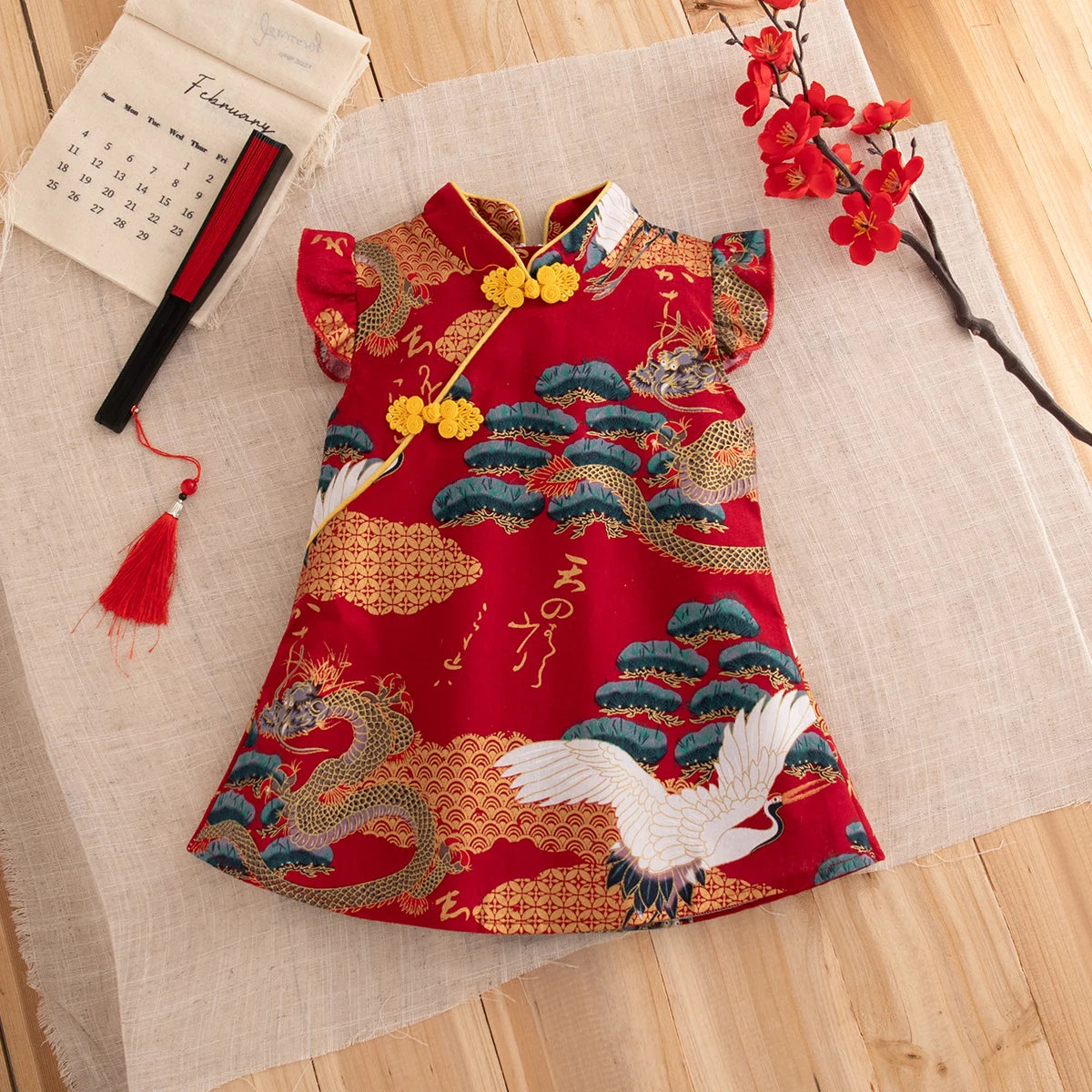 Baby Girl Dresses Summer Chinese Style Printed Cotton Girls Dresses