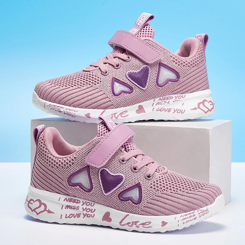 Cozy Knit Shoes for Girls Ultra Breathable Sneakers Lightweight Footwear Comfy and Casual