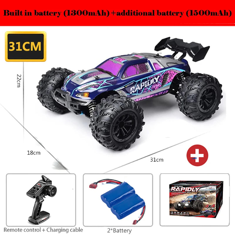 16103 Fast Rc Cars 50km/h 1/16 Off Road 4WD with LED Headlights,2.4G Waterproof Remote Control Monster Truck for Adults and Kids