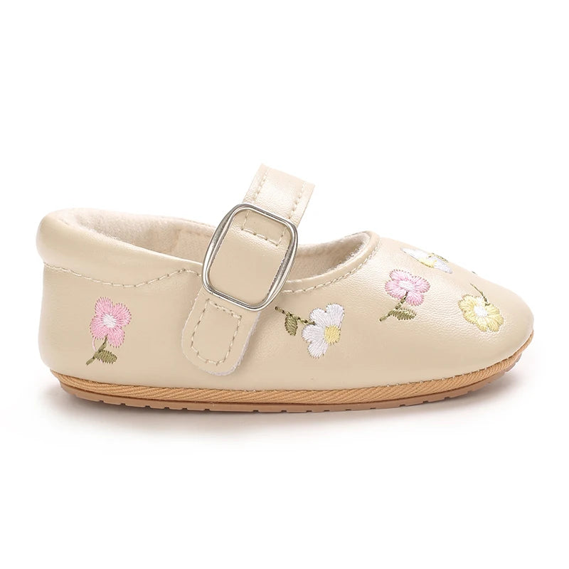Spring And Autumn Baby Girl's Walking Shoes Anti Slip One Year Old Soft Soled Baby Shoes Princess Shoes Single Shoes