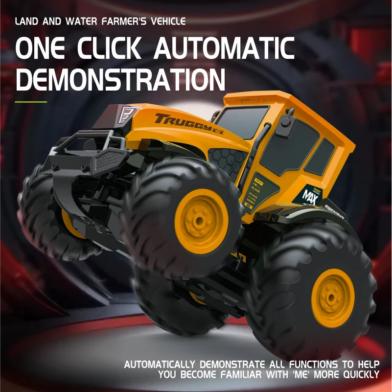 1:14 Scale Amphibious RC Car Full Proportional 4WD Off-road Climbing Farmer Truck Toy Kids Holiday Gift