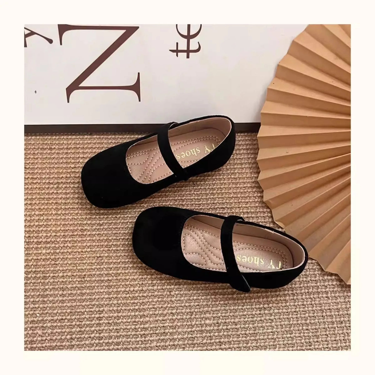 Spring Suede Mary Jane Shoes for Girls Vintage French Style Children Flat Shoe Easy Wear Adjustable Strap Children Shoes 23-35