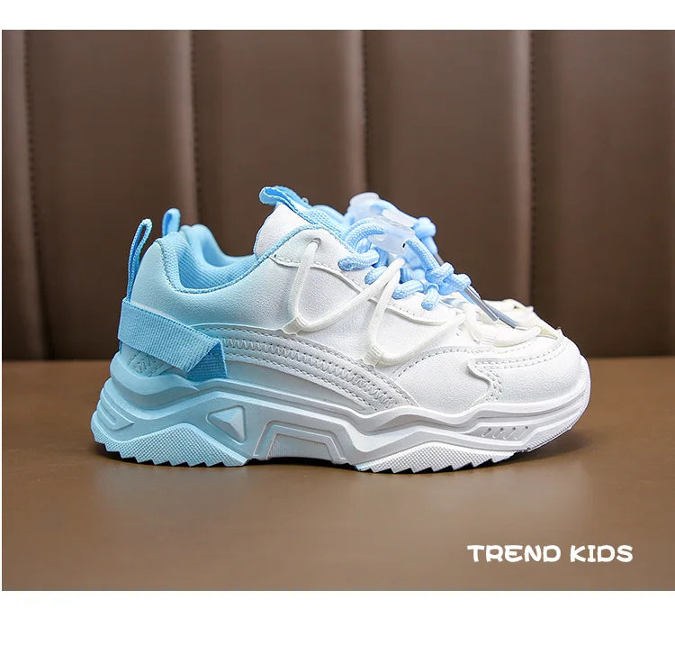 Girls Gradient Design Shoes Children Platform Sneakers Casual 4-12 Years Autumn Kids Chunky Running Sports Tennis Shoes for Girl