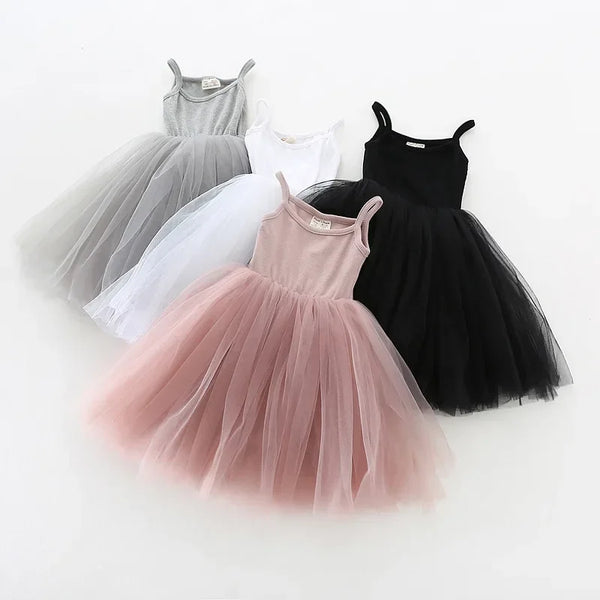 Zoe Dress Kids Sleeveless Tulle Clothes Children Birthday Party