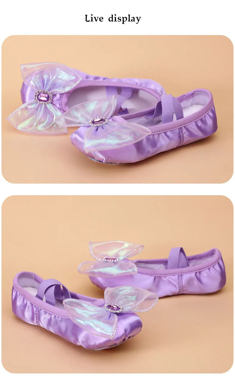 Girls' dance shoes Soft soled exercise shoes Children's ballet baby dance shoes Cute stage show cat PAWS