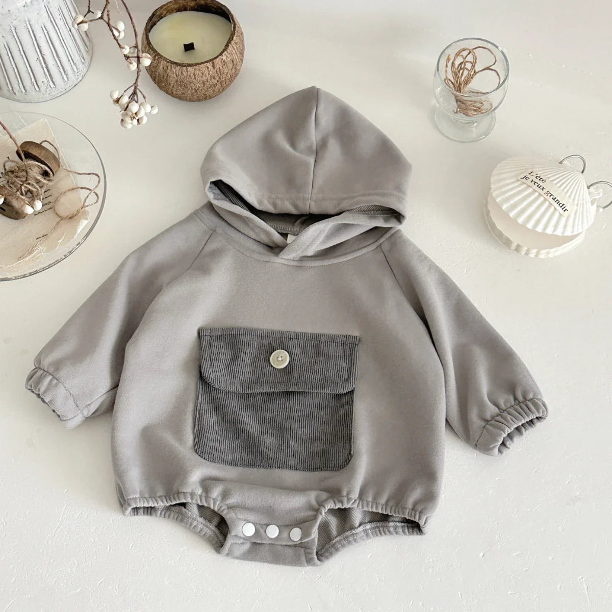 Solo Pocket Hooded Bodysuit