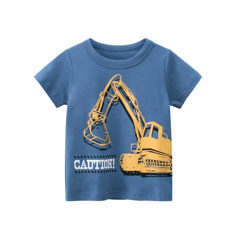 Kaze Cartoon Print Infant Boy Excavator Tees - GuGuTon baby store - Baby Fashion - Toddlers Outfits - Babies Outfits - Toddler Clothes - Kids Clothing - Newborn Clothes - Newborn Wear - Kids Wear - Trending Clothes - Trending Outfits - Fall Fashion - Winter Fashion - Girls Clothes - Boys Clothes - Babies Wear - Kids Accessories - KidsWear - Summer Clothes - Summer Fashion - Summer Trend - Falls Sweaters - Tops - Bottom - Jeans - Blouse - Dresses - Newborn Dresses - Toys