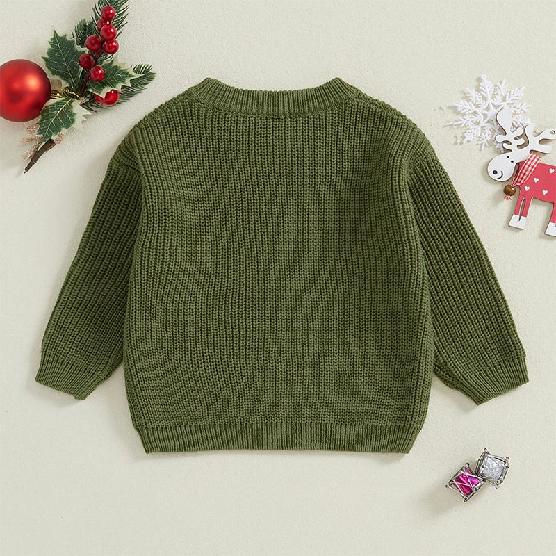 Ramiro Letter Santa Embroidery Knit Sweater