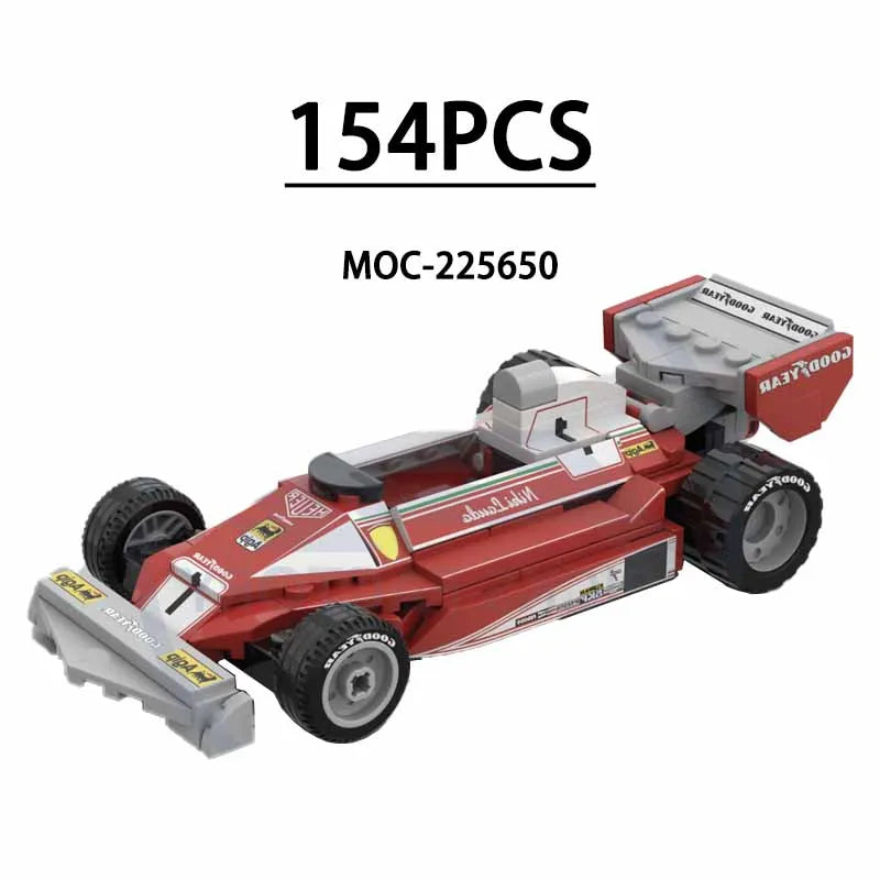 F1 Racing Car Building Blocks 8-Grid Racing Champion Vehicle (With Stickers) Children's Birthday Gift Christmas Toy Gift