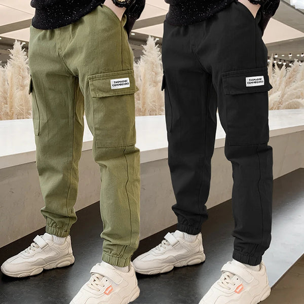 Leo Handsome Cargo Pants Children's Letter Sports Trousers Teenagers Casual