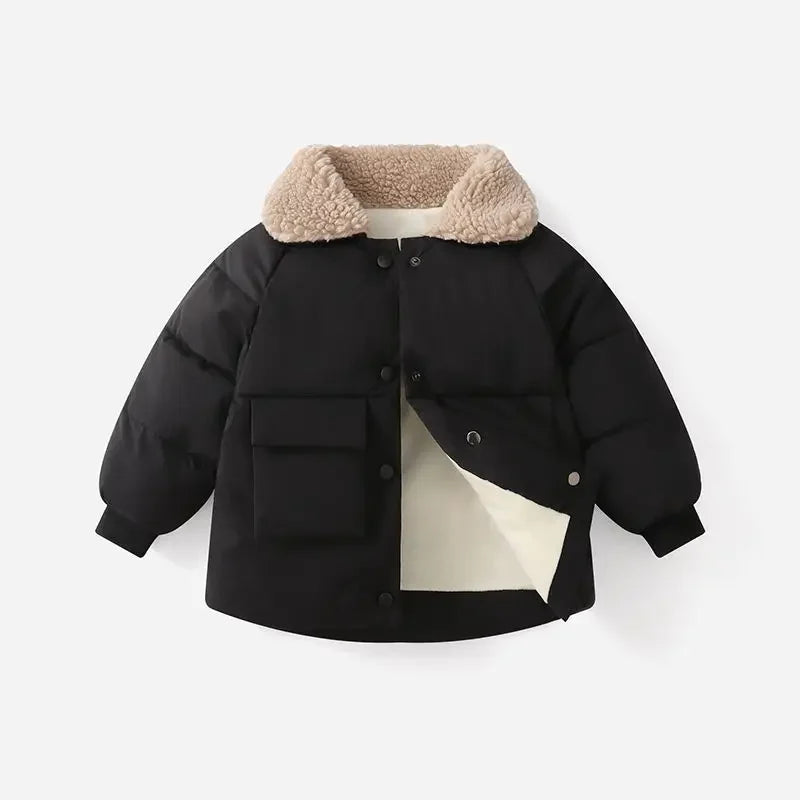 Regina Girl Jacket Winter Rabbit Fur Collar Comfortable