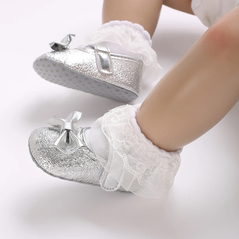 Baby Girls Shoes 0-18 Months First Walkers Soft Sole Spring Autumn Cute Bow Princess Shoes