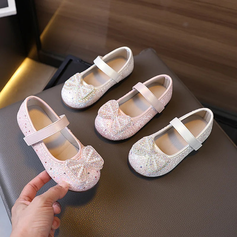 Girl Dresses Casual Shoes 2025 Spring Autumn New Children Fashion Princess Leather Shoes