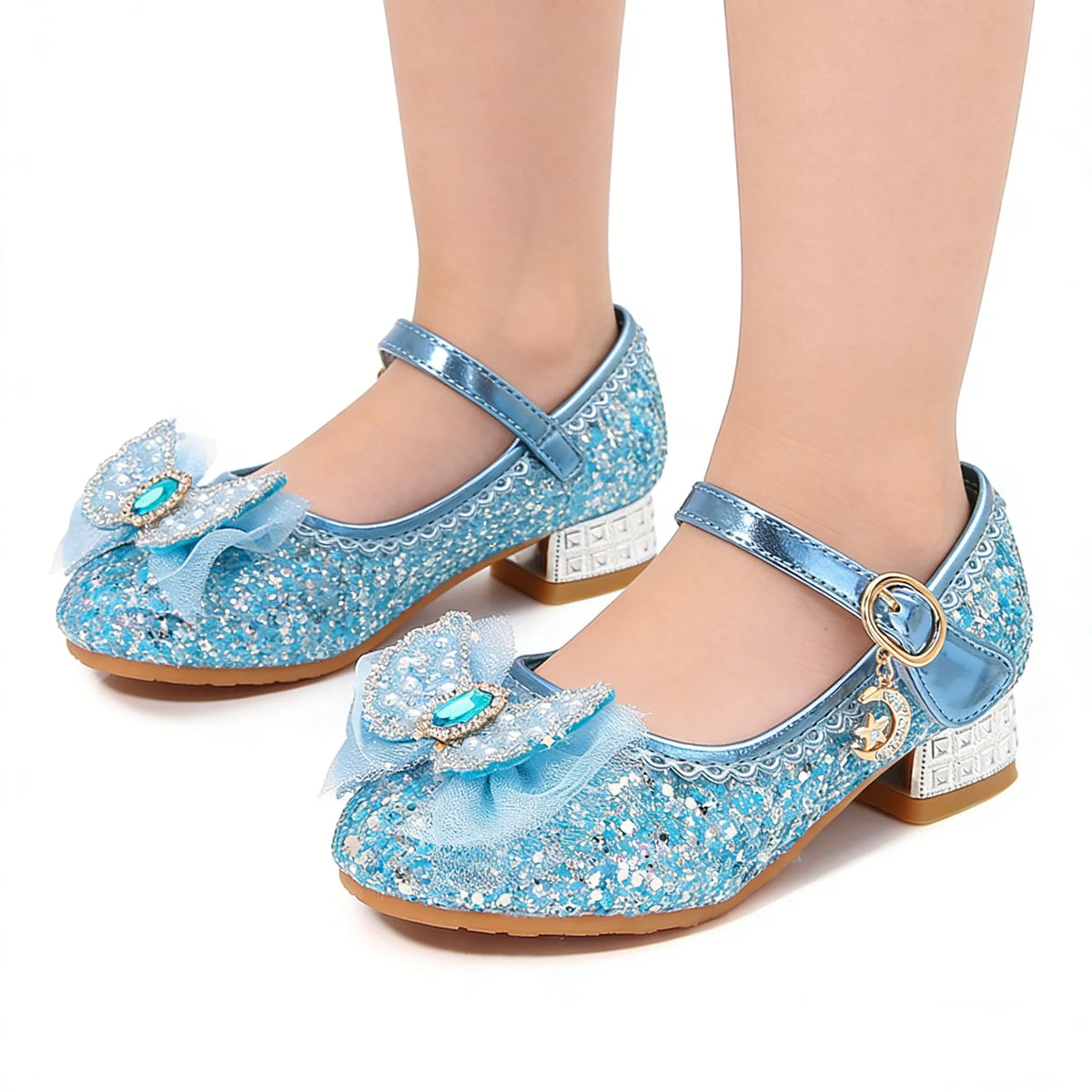 Kids'Casual Shoes Girls' Princess  Sandals Shoes Children's Children's Shoes Fashion Girls Pink Blue High Heel Shoes Size 24-36