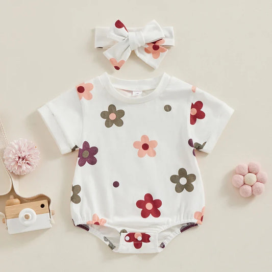 Natalie Flower Print Romper Set
