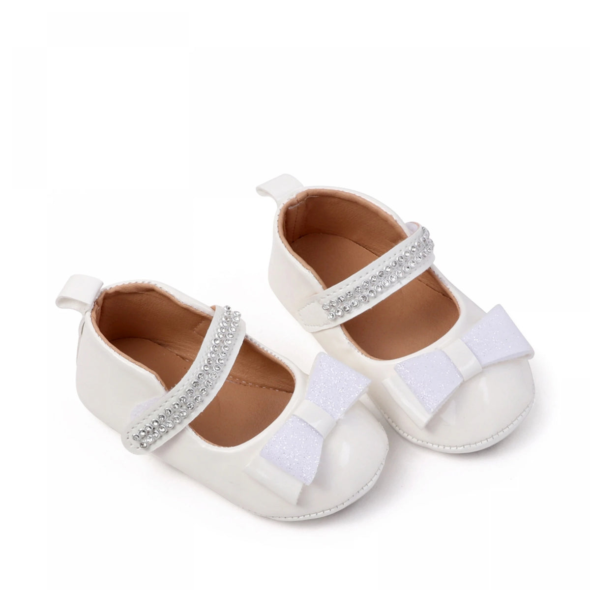 0-18months Baby Girl Leather Princess Shoes Decorative Glitter Bows shoes  for infant girls Rhinestone Soft Non-Slip Shoes