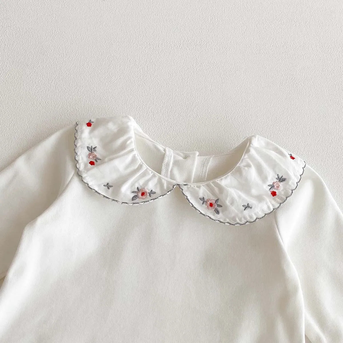 Amelia Embroidered Doll Collar Long Sleeve Top