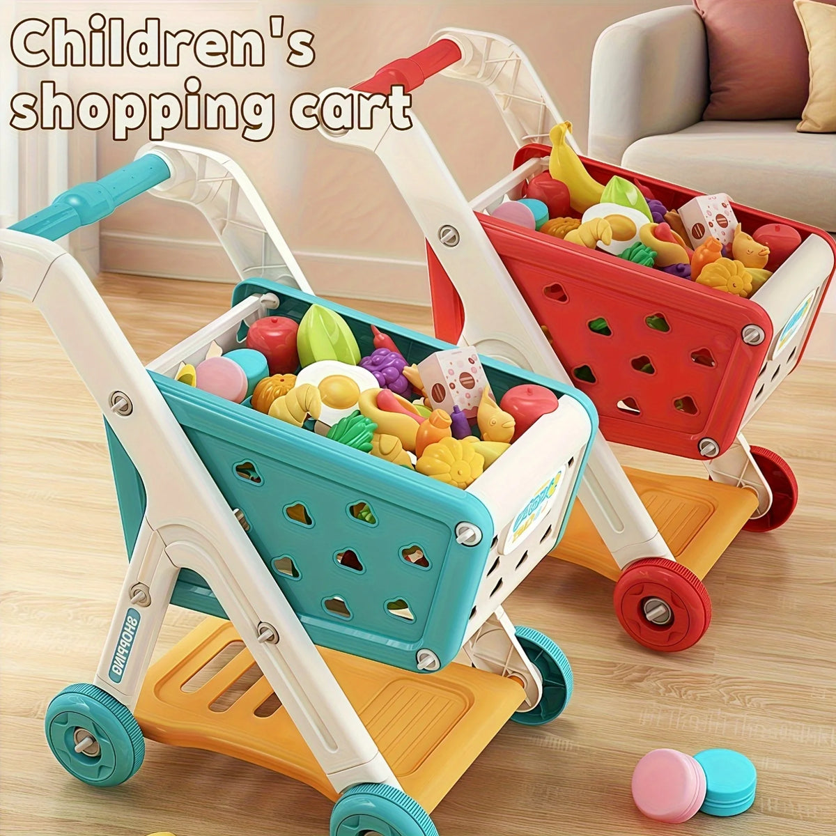 Kids Simulation Shopping Cart Toy Pretend Play Supermarket