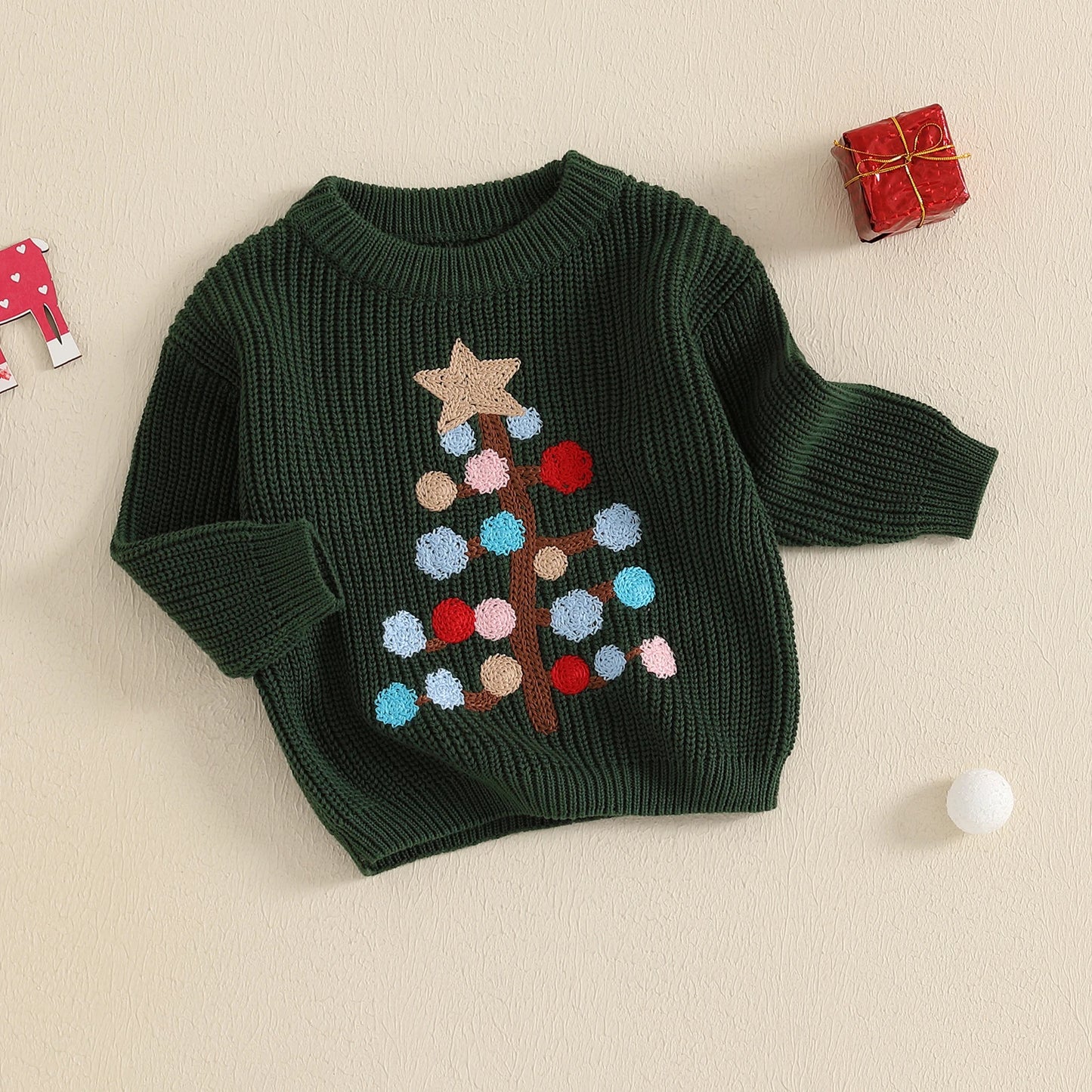 Brian Winter Tree Pattern Long Sleeve Sweaters