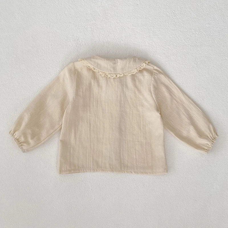 Melina Embroidered Doll Collar Long Sleeved Top