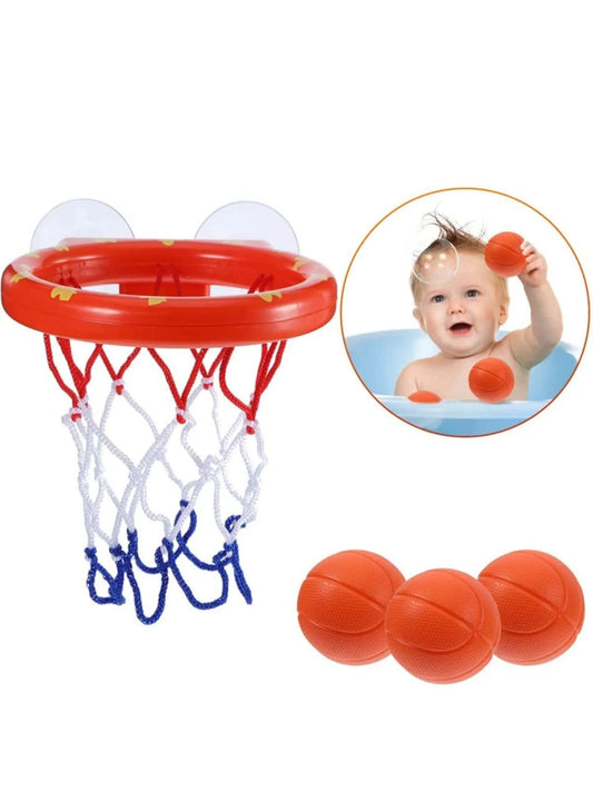 Baby Bath Toy Toddler Boy Water Toys Bathroom Bathtub Shooting Basketball Hoop with 3 Balls Set Cute