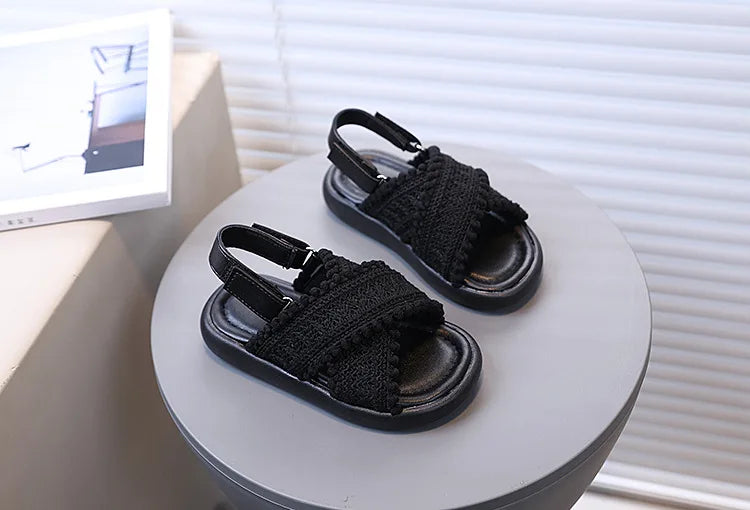 Girls Summer Beach Shoes Ethnic Style Kids Casual Sandals Soft Sole