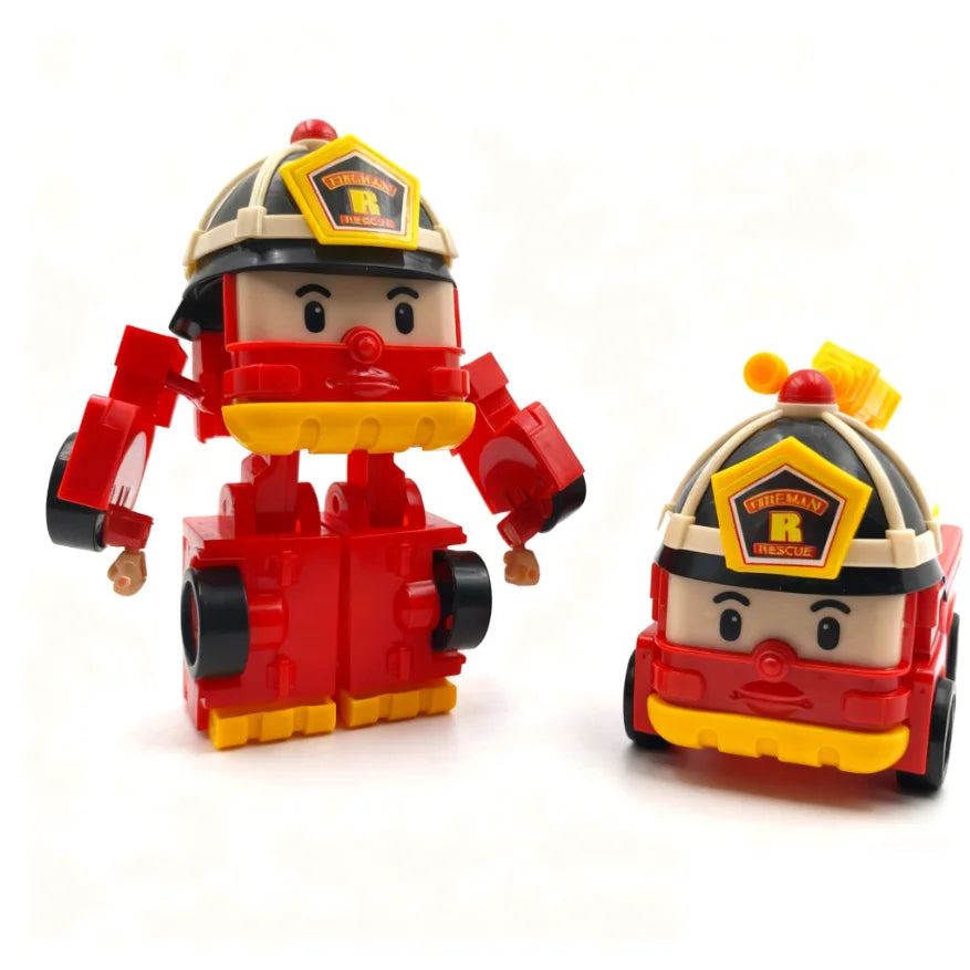 6pcs/set Cartoon Robocars Polis Action Figures Transformation