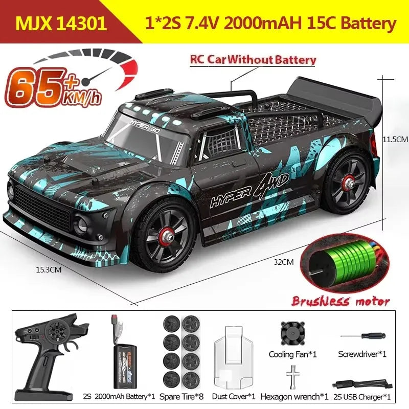 MJX Hyper Go 14304 14302 14303 1/14 4WD RC Car 65km/h Brushless 2.4G Remote Control Car Off-road High Speed RC Cars Truck Toy