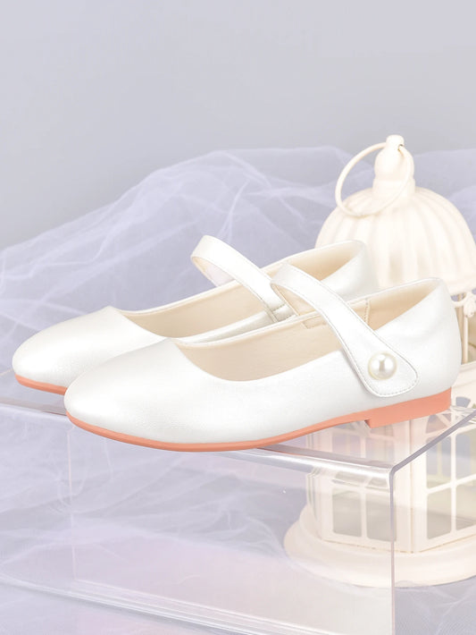 Girl's white princess shoes, suitable for children's performance dress with formal dress shoes