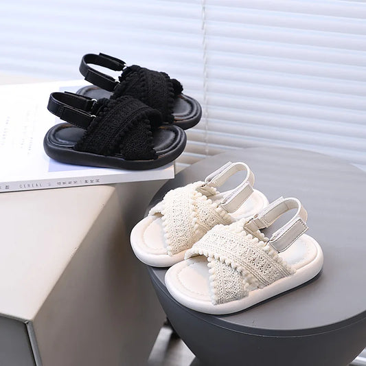 Girls Summer Beach Shoes Ethnic Style Kids Casual Sandals Soft Sole