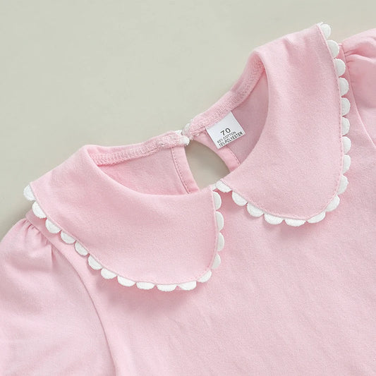 Lia Adorable Blouse with Cute Doll Collar Top