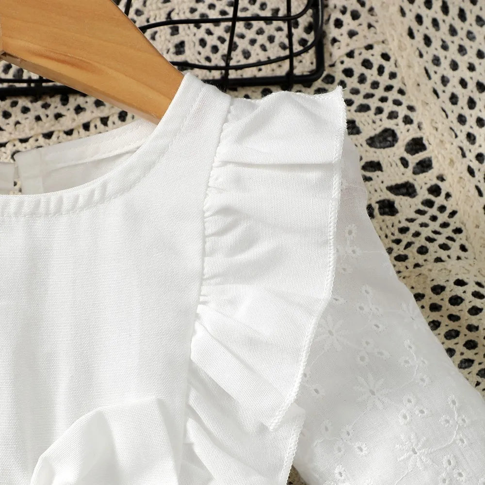 Autumn Baby Dresses Long Sleeved White  Wedding Flower Dress