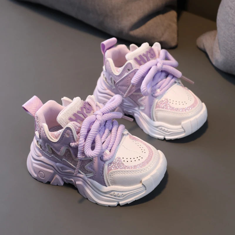 Children's Shoes 2026 New Toddler Girls Sport Shoes Soft Sole Breathable Outdoor Tennis Fashion Kids Sneakers EU21-30