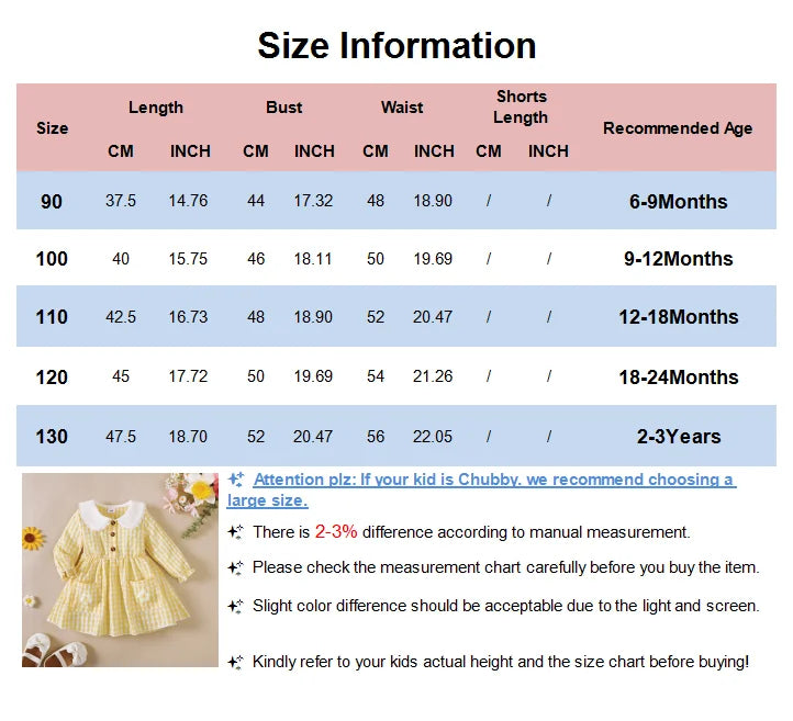 Baby Girl's Long Sleeved Dress Sweet Flower Decorated Princess Dress Baby  Autumn Costume Soft Dress for Toddlers 0-3 Years