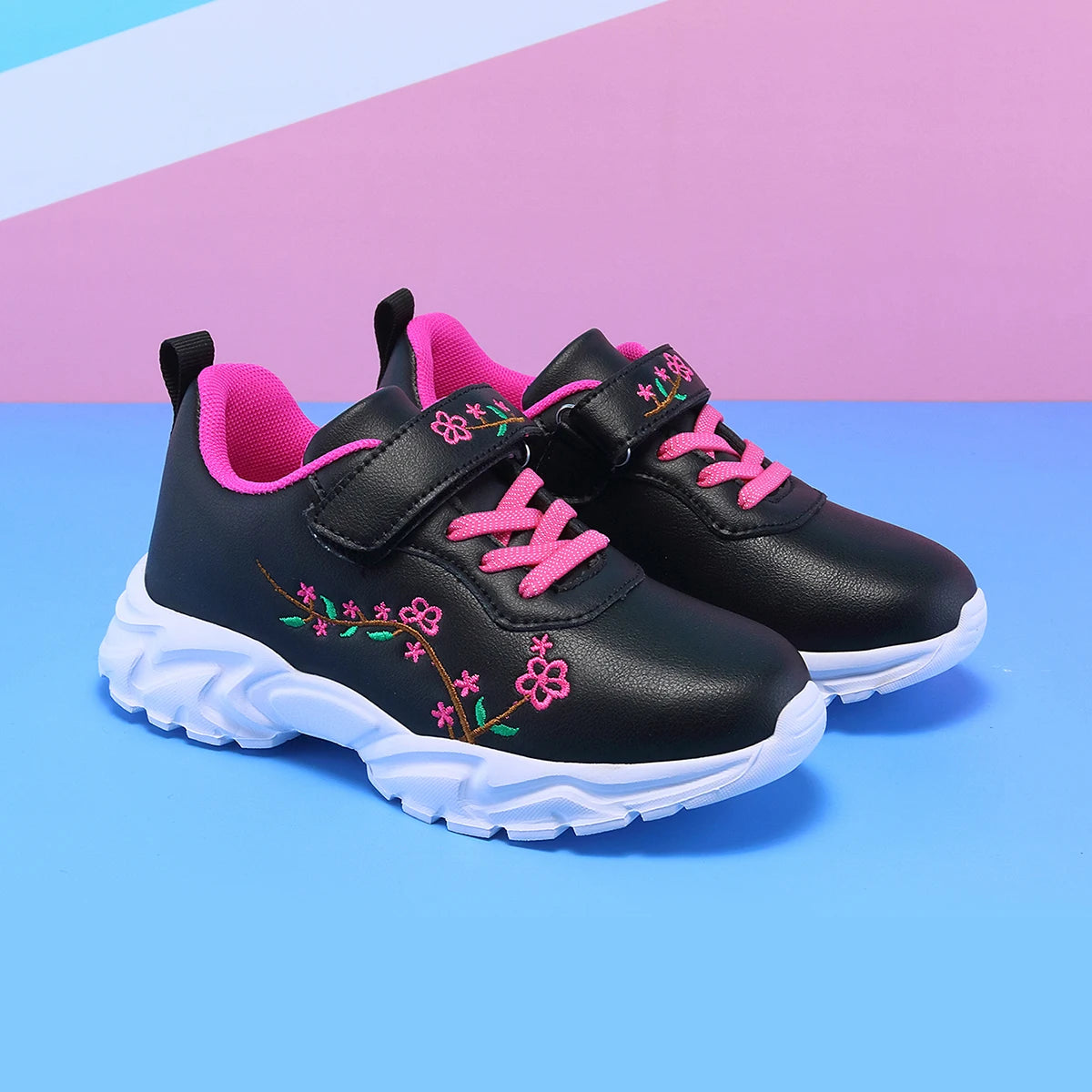Girls' Fashionable Casual Sports Shoes, Children's Lightweight and Comfortable Running Shoes
