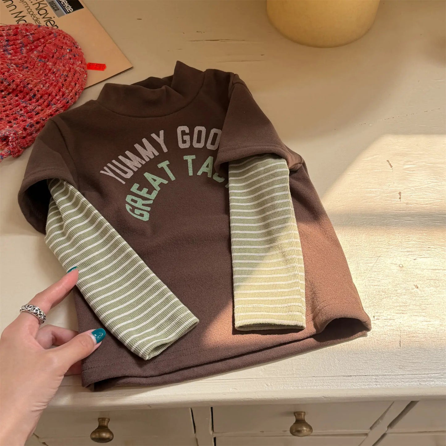 Merlina Cute Cotton Letter Print Tops