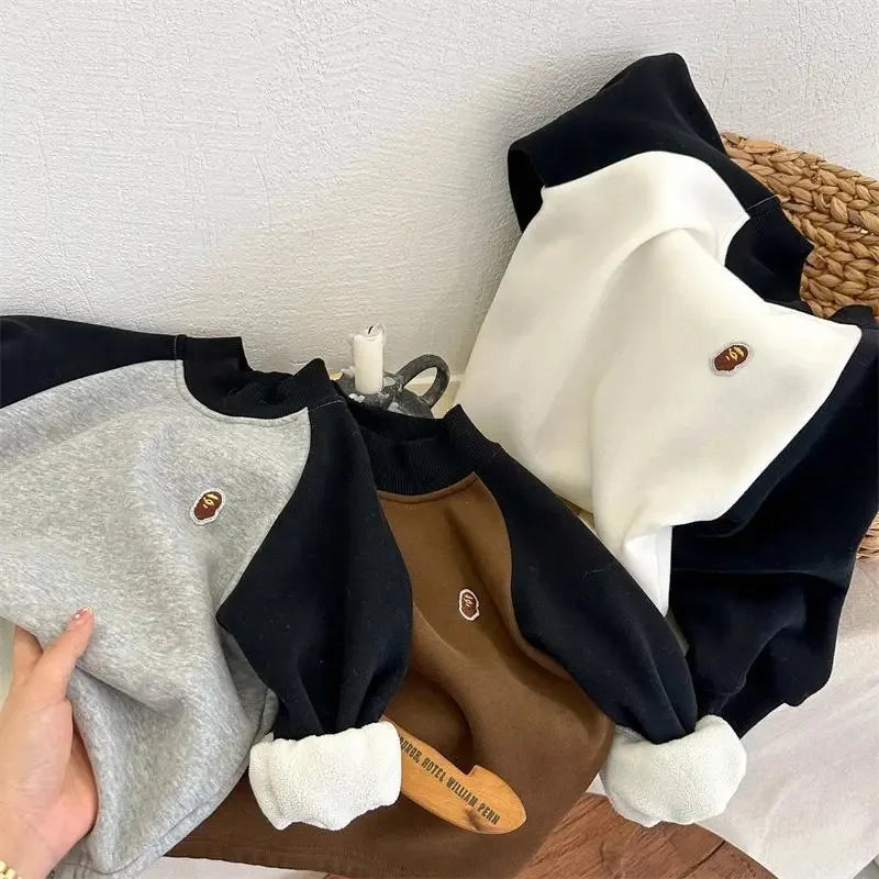 Jose Long Sleeve Velvet Toddler Boys Sweater